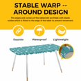 thumbnail image 4 of Teal Spring Easter Table Cloths for 8 Foot Rectangle Tables, Cute Bunny Botanical Patio Waterproof Elastic Fitted Tablecloths, Washable Rectangular Table Cover for Camping, 4 of 8