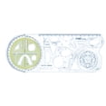thumbnail image 1 of Regla geométrica multifuncional, herramienta de plantilla de dibujo geométrico, suministros de oficina escolares de plástico para estudiantes, 1 of 5