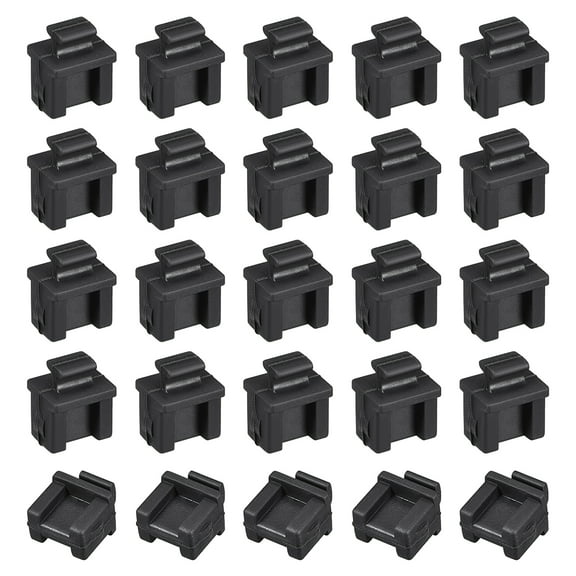 Unique Bargains Silicone SFP Anti-Dust Stopper Cap Cover Black 20 pcs