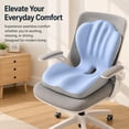 thumbnail image 3 of Cojín ergonómico espuma viscoelástica con funda lavable y respaldo versátil en forma L para sillas juegos, ideales para el hogar y los Azul grisáceo, 3 of 8