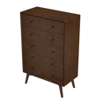 thumbnail image 3 of Miekor Furniture Caroline Mid Century Modern 5-Drawer Solid Wood Dresser in Dark Brown 47.2"H x 31.5"W X 15.7"D for Bedroom, Living Room, Hallway 35037, 3 of 12