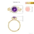 thumbnail image 5 of ANGARA Natural 1.15 Ct. Amethyst with Diamond Halo Ring in 14K Yellow Gold for Women (Ring Size: 8.5), 5 of 10