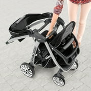 Chicco BravoFor2 Standing/Sitting Double Stroller - Iron (Black/Grey), New