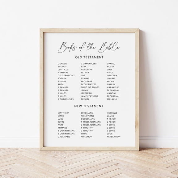 Books of the Bible Poster, Books of the Bible Printable, Sunday School Poster, Sunday School Decor, Christian Educational Poster Printable, Unframed Paper Poster 8x10in