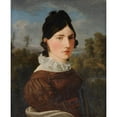 thumbnail image 3 of Jakob Christoph Miville 15x18 Black Modern Framed Museum Art Print Titled - Portrait of the Artist's Sister-In-Law, Elise Miville-Baumann (1824), 3 of 5