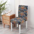 thumbnail image 4 of Vintage Paisley and Bohemian Floral Pattern Dining Chair Covers 4 Pack with Ethnic Decorative Retro Design Washable Polyester Stretch Slipcovers Removable Protector for Artistic and Elegant Decor, 4 of 7