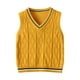 thumbnail image 2 of Odeerbi Chaqueta de Cuello En V de Punto de Cable de Los Niños Color Sólido Sin Mangas Uniforme de La Escuela, 2 of 9