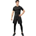 thumbnail image 4 of Active Men's 2-in-1 Athletic Training Shorts with Built-In Compression Leggings and Elastic Waistband - X Large, Black, 4 of 7