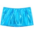 thumbnail image 5 of ranrann Women's Shiny Metallic Bodycon Mini Skirt Nightclub Dance Miniskirts Music Festival Clubwear Sky Blue One Size, 5 of 6