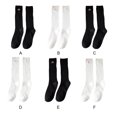 thumbnail image 4 of Guardurnaity 1 par de calcetines de punto de estilo japonés para niña, calcetines transpirables universales de temporada, calcetín bonito, Medias Negro Tipo 1, 4 of 6