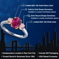 thumbnail image 2 of Gem Stone King 10K Two Tone Gold Red Created Ruby and Pink Lab Grown Diamond Engagement Ring for Women | 1.85 Cttw | Oval 8X6MM | Gemstone July Birthstone | Size 8, 2 of 6