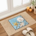 thumbnail image 3 of Summer Marine Life Indoor Door Mat 20x31.5 Inch Coastal Starfish Ocean Conch Rope Border Front Door Mat Non Slip Washable Entryway Rug Low Profile Dirt Trapper Doormat for Bathroom Kitchen Bedroom, 3 of 9
