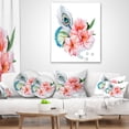 thumbnail image 4 of Designart Flowers and Peacock Feather - Floral Throw Pillow - 12x20, 4 of 5