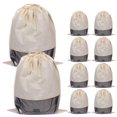 thumbnail image 1 of 10 Pack Jumbo Antipoussière Cordon Sacs Couvre-Poussière Grand Non-Tissé Tissu Tissu Pochette de Stockage Sac à Ficelle pour Sacs à Main Sacs à Main, Beige, 1 of 4