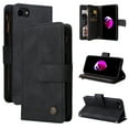 thumbnail image 1 of Case for iPhone SE 2020/2022 Cover Zipper Pocket Wallet Case Magnetic Protective - Black, 1 of 5
