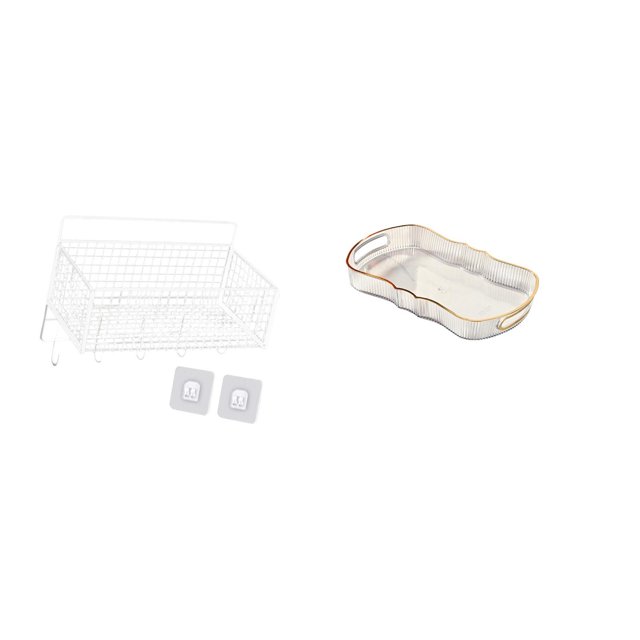 Cesta de almacenamiento colgante,Cesta de almacenamiento para gabinete organizador de pared colgante,Bandeja de almacenamiento,Bandeja rectangular para servir frutas y postres de cocina,Bandeja
