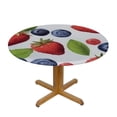 thumbnail image 3 of HAOXIT Fruit Print Tablecloth Round Stain Resistant Oilproof Elastic Tablecloths for Round Tables Table Cloth Round for Fits for Round table 54-58, 3 of 8