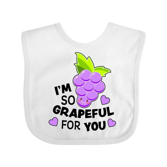 Inktastic Im So Grapeful for You with Cute Grapes Boys or Girls Baby Bib
