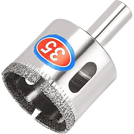 

Diamond Core Bit - 35mm Silver Tone Diamond Drill Bit for Glass Marble Ceramic Tile
