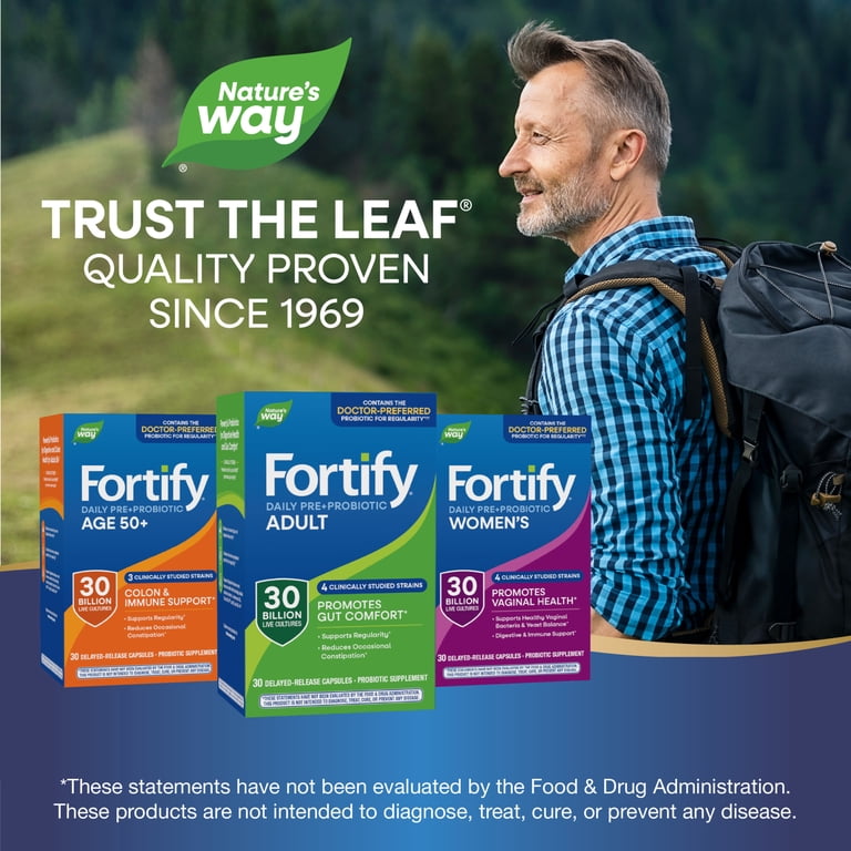 Nature's Way Fortify Daily Probiotic Capsules for Adults, 30