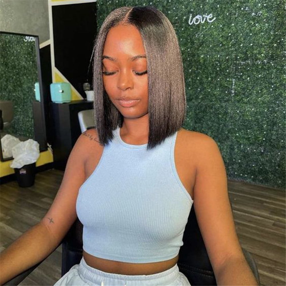 Straight Hair 4x4 Lace Closure Bob Wig Remy Brazilian Human Hair Wigs Transparent Lace