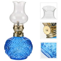 GOOHOCHY Retro Oil Lamp for Bedroom Decorative Kerosene Lamp with Adjustable Wick Vintage Glass Oil Lamp for Home Decor Emergency Use