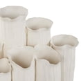 thumbnail image 4 of DecMode 11" Abstract Floral Inspired White Ceramic Vase with Linear Grooves and 10 Openings, 4 of 13