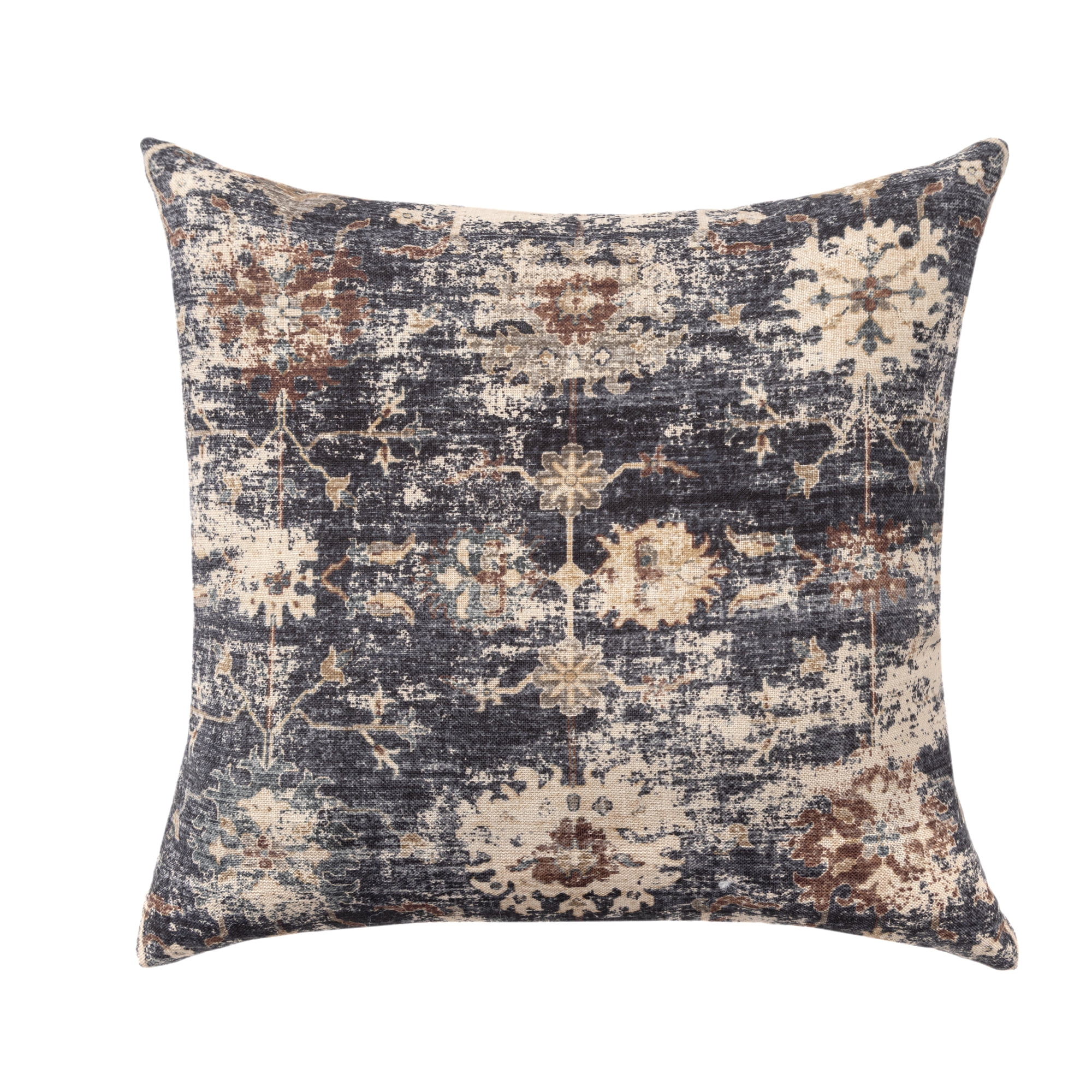 Harlow Hill Charleston 18" x 18" Navy Blue/Beige Floral Polyester Adult Decorative Throw Pillow