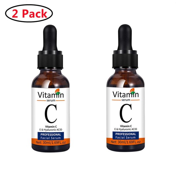 2 Pack Vitamin C & Collagen Facial Serum, Daily Facial Skin Care with Vitamin B3 & Hyaluronic