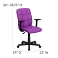 thumbnail image 4 of Scranton & Co Contemporary Vinyl Swivel Office Chair in Purple, 4 of 9
