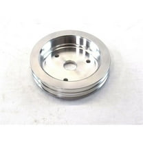 Aluminum Crankshaft Lower Short Water Pump Pulley with Double Groove for 1965-1968 BBC 396-454, Polished