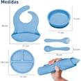 thumbnail image 5 of Juego de Vajilla para Bebé de Silicón, Azul, Bluelander CBHH-0106, 5 of 5