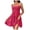 Red, variant on Kureaily Short Dress Solid Ruffle Hem Sleeveless Summer Mini Sexy (Blue,Large)