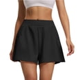 thumbnail image 5 of Only Moment Womens Lightweight Shorts Polyester,Spandex High Waisted Work Travel Pants with Pockets Stretchy Business Casual Slacks Yoga Shorts with Pockets Black,XL, 5 of 5