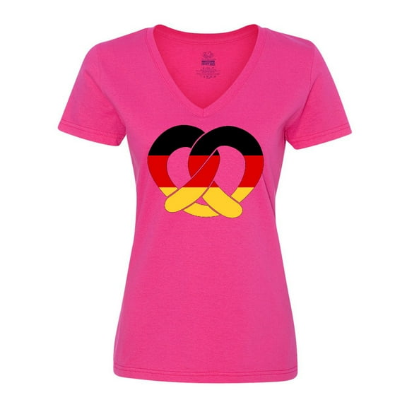 Inktastic German Flag in Pretzel Shape Women's V-Neck T-Shirt