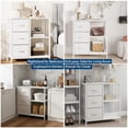 thumbnail image 5 of File Cabinet with 3 Drawers, Printer Stand with Open Shelves, Under Desk Storage Organizer for Home Office, Fabric Wood Top for Living Room, 5 of 8