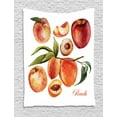 thumbnail image 1 of Peach Tapestry, Artwork with Natural Inspiration Set of Delicious Nectarines for a Healthy Diet, Wall Hanging for Bedroom Living Room Dorm Decor, 60W X 80L Inches, Orange Red Green, by Ambesonne, 1 of 2