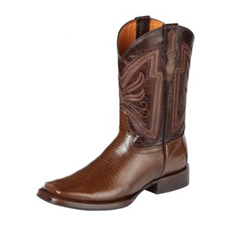 El General Ostrich Print Western Cowboy Boots Size 8 Tan Leather Embroidered Men main image 3