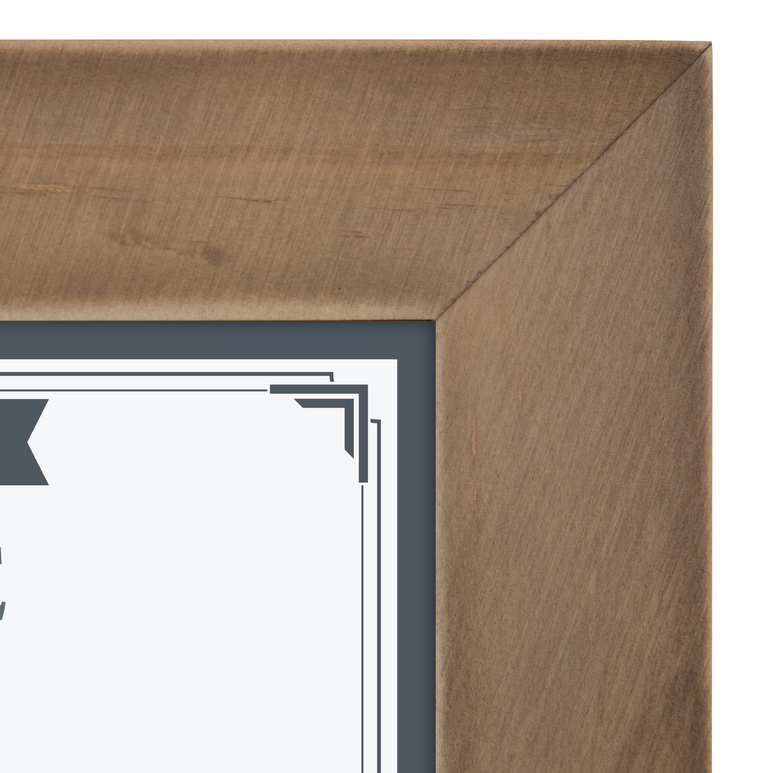 DesignOvation Museum Wooden Traditional Document Frame Set for Customizable Wall Display, 8.5x11, Rustic Brown, 4 Pack