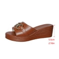thumbnail image 5 of Slippers for Women Summer Wedge Thick Soled Open Toe Slip-on Slide Shoes Versatile Casual Spring Summer Trendy Comfortable Beach Sandals., 5 of 10