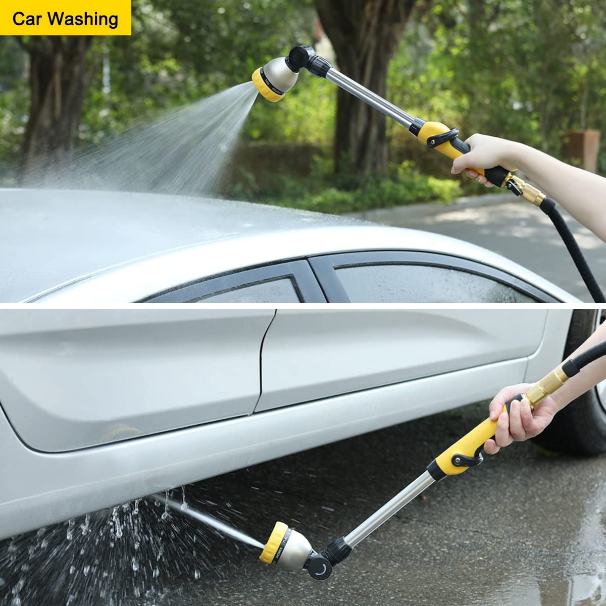 FANHAO 16 inches Heavy Duty Garden Watering Wand, 180° Rotating,Thumb Control,8 Patterns