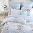 thumbnail image 4 of Laura Ashley - Comforter Set, Super Soft Bedding With Matching Shams, Includes Bonus Throw Pillow Covers, Chic Room Decor (Hope Patchwork Blue, Full/Queen), 4 of 4