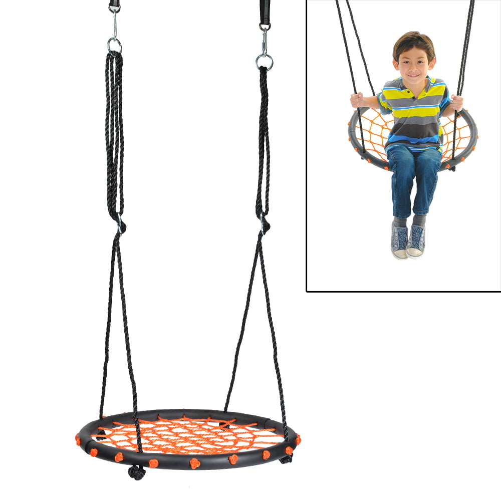 Baby Kids Bird Nest Rope Swing Seat Round 60cm Spider Web Net Garden Outdoor Toy 