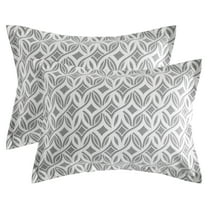 Ntbay 2 Pack Breathable Cotton Pillow Shams,3 Layer Muslin Decorative Pillow Covers with Envelope Closure, Standard Size, Gray Twisted Line