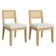 thumbnail image 1 of Yeshouse juego de 2 sillas de comedor de ratán, estilo rústico francés, respaldo de ratán y patas de madera, diseño moderno de mediados de siglo, ideal para comedor, cocina, dormitorio o sala de estar, 1 of 7