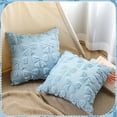thumbnail image 3 of SANMADROLA Bow Pillow Covers Coquette Room Decor Set of 2 Decorative Cute Girl Vlentine Pillow Covers Spring Soft Pillowcase for Bed Sofa Couch, Fall Christmas Decor, (18x18 Inch, Blue), 3 of 7