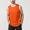 thumbnail image 2 of Ramiter Men's Tank Tops Sleeveless Muscle T Shirts for Men's Fitness,Quick Dry Gym Tank Top for Men Orange,M, 2 of 7