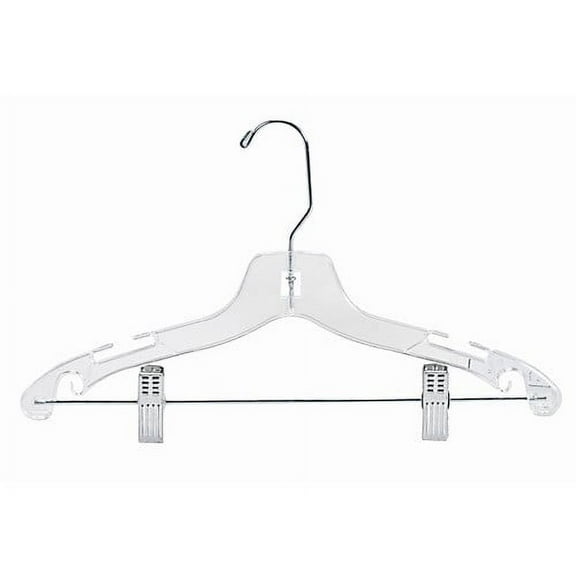 Junior's Clear Plastic Suit Hanger with Clips