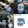 thumbnail image 7 of Renewold Bohemian Flower Blue Violet 14 PCS Car Seat Cover Full Set, with Steering Wheel Cover Seat Belt Covers Trash Can Rear View Mirror Cover Center Console Cover Cup Coasters Handbrake Cover Set, 7 of 7