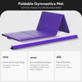 thumbnail image 4 of BalanceFrom 10ft x 4ft x 2in 4-Panel Folding Gymnastics Mat with 8ft Balance Beam, Purple, 4 of 12